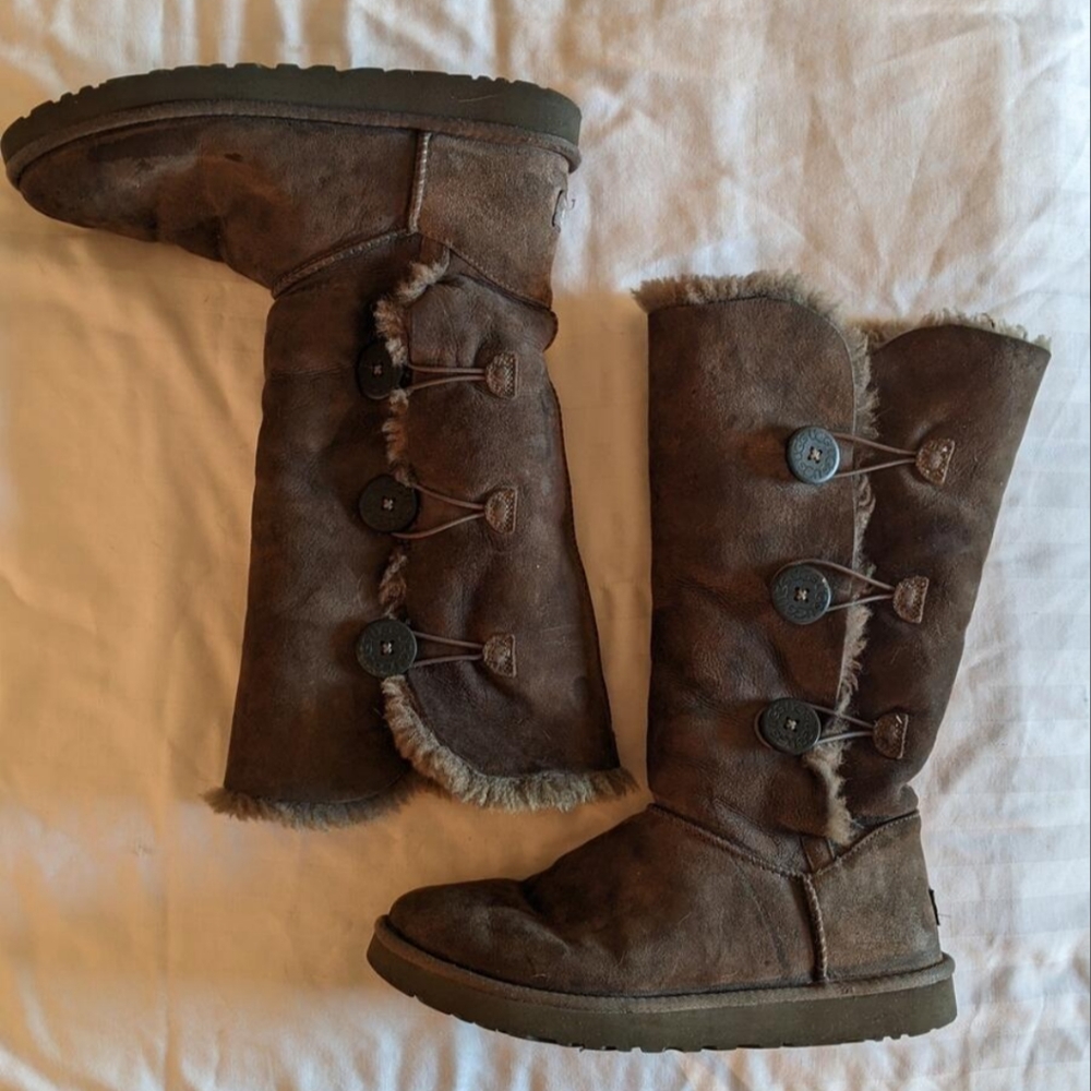 UGG Bailey 3 Button Tall Boots Gray Size 10